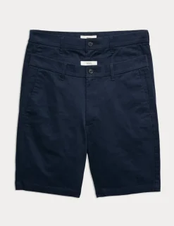 2 Pack Slim Fit Stretch Chino Shorts