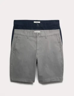 2 Pack Slim Fit Stretch Chino Shorts