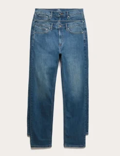 2 Pack Straight Fit Stretch Jeans