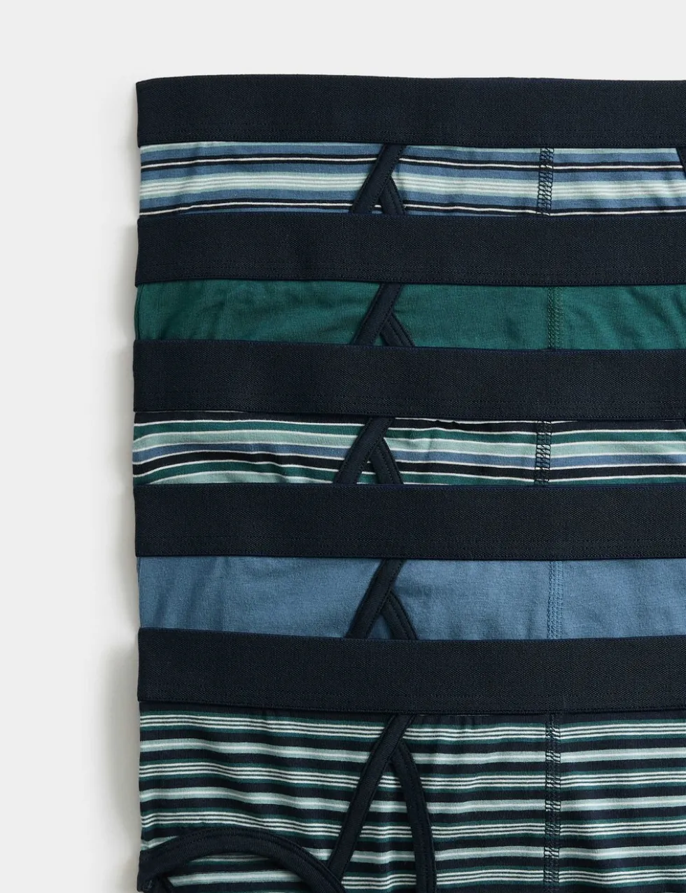 5 Pack Striped Cotton Rich Briefs