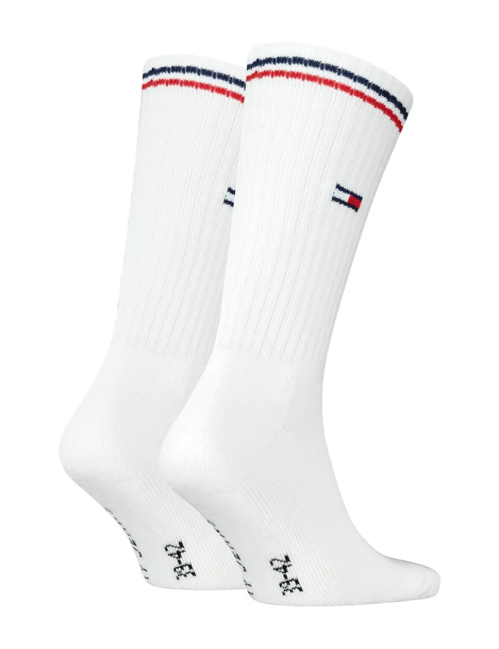 2 Pack Striped Cuff Cotton Rich Sports Socks