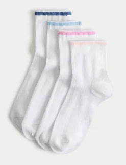 4 Pack Striped Pelerine Cotton Rich Socks (6 Small - 7 Large)