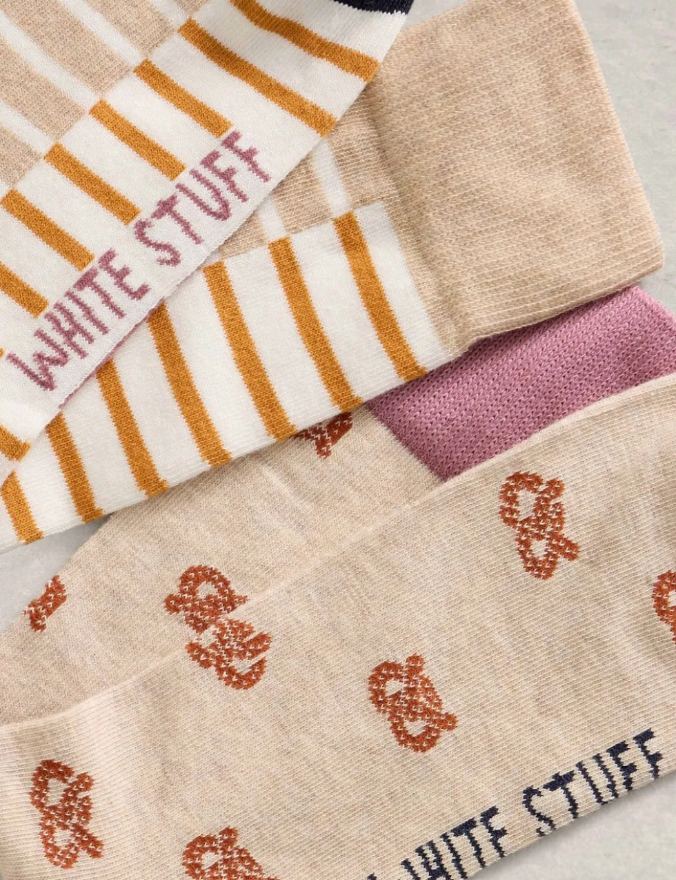 2 Pack Striped Pretzel Cotton Rich Socks