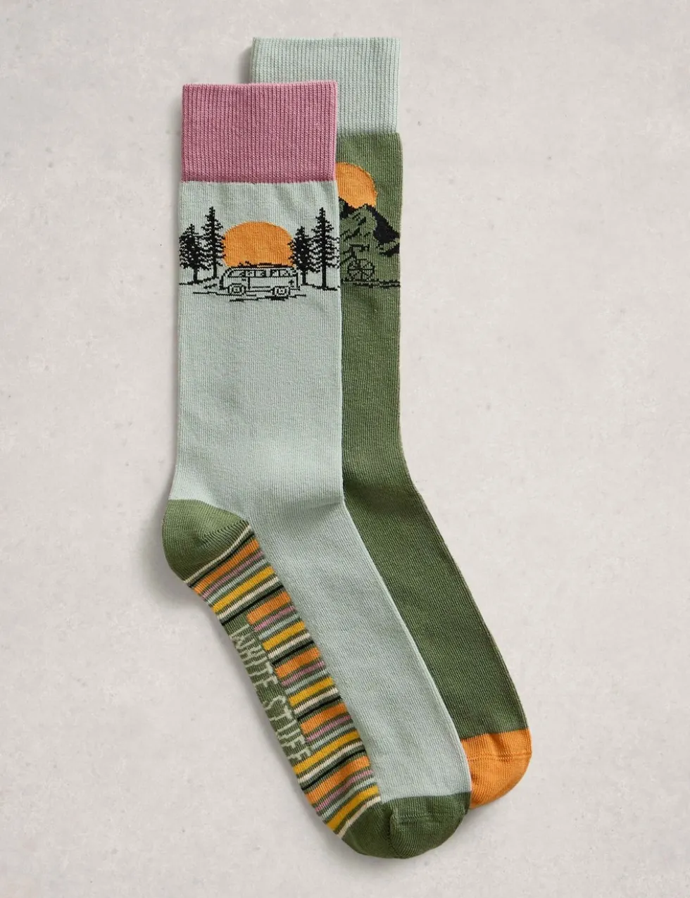 2 Pack Sunset Adventure Cotton Rich Socks
