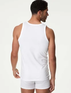 2 Pack Supima® Cotton Drop Needle Sleeveless Vest Box