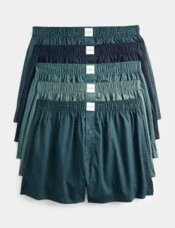 5 Pack Supima® Cotton Rich Woven Boxers