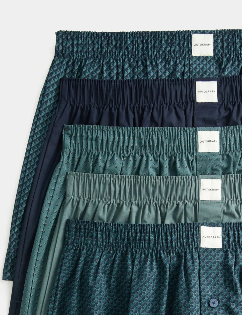 5 Pack Supima® Cotton Rich Woven Boxers