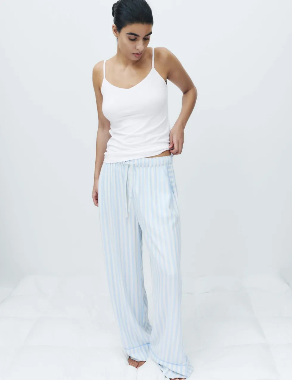 2 Pack Twill Wide Leg Pyjama Bottoms