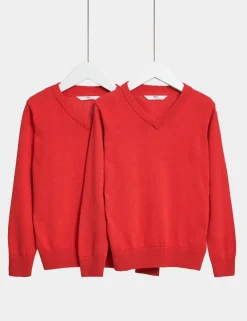 2 Pack Unisex Pure Cotton School Jumper (3-18 Yrs)