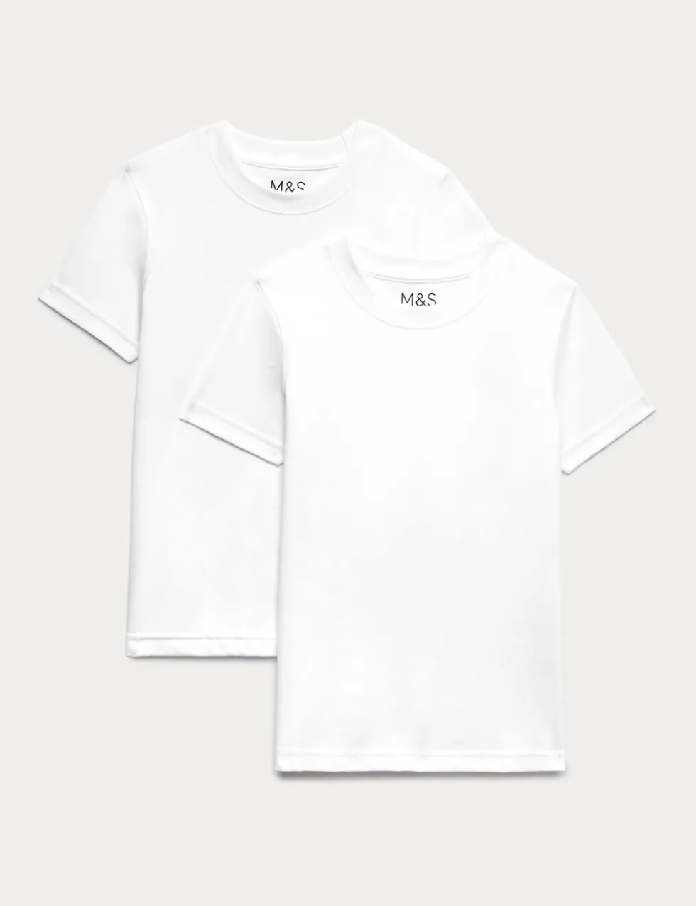 2 Pack Unisex Pure Cotton School T-Shirts (2-16 Yrs)