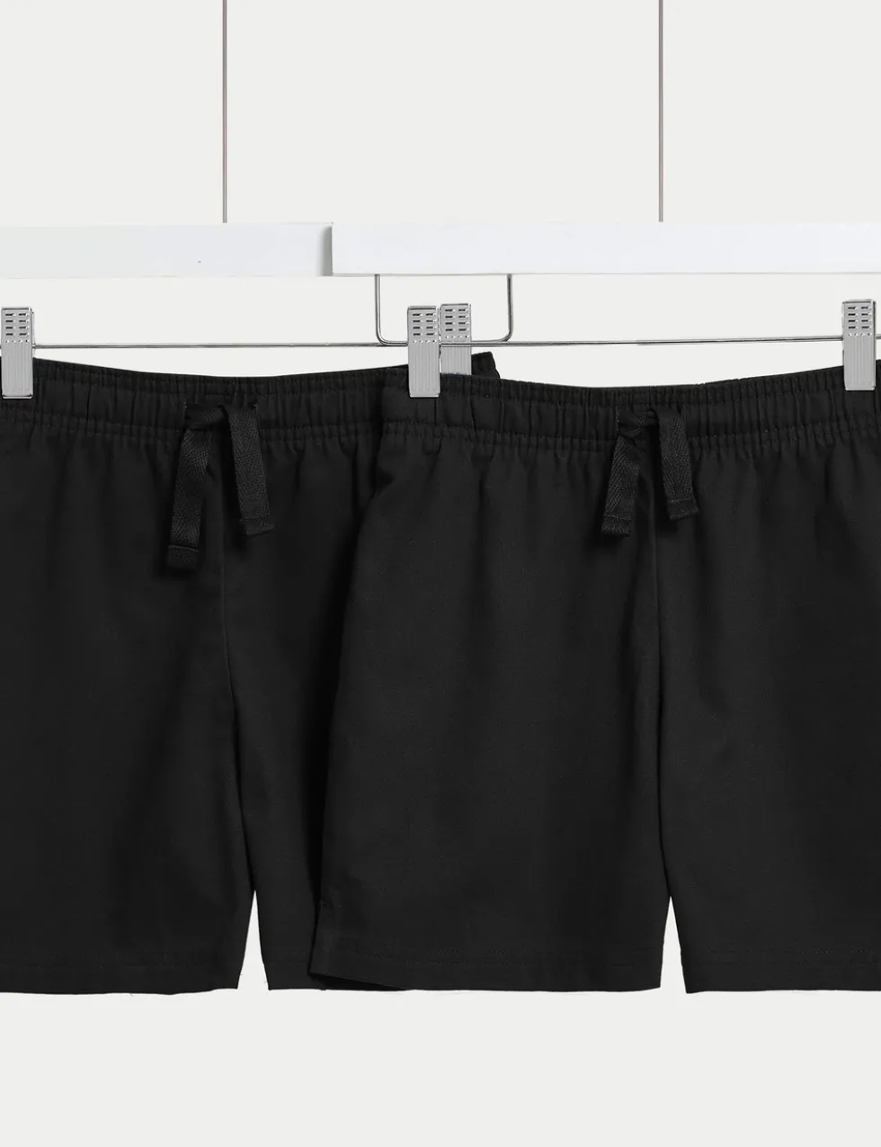 2 Pack Unisex Pure Cotton School Shorts (2-16 Yrs)