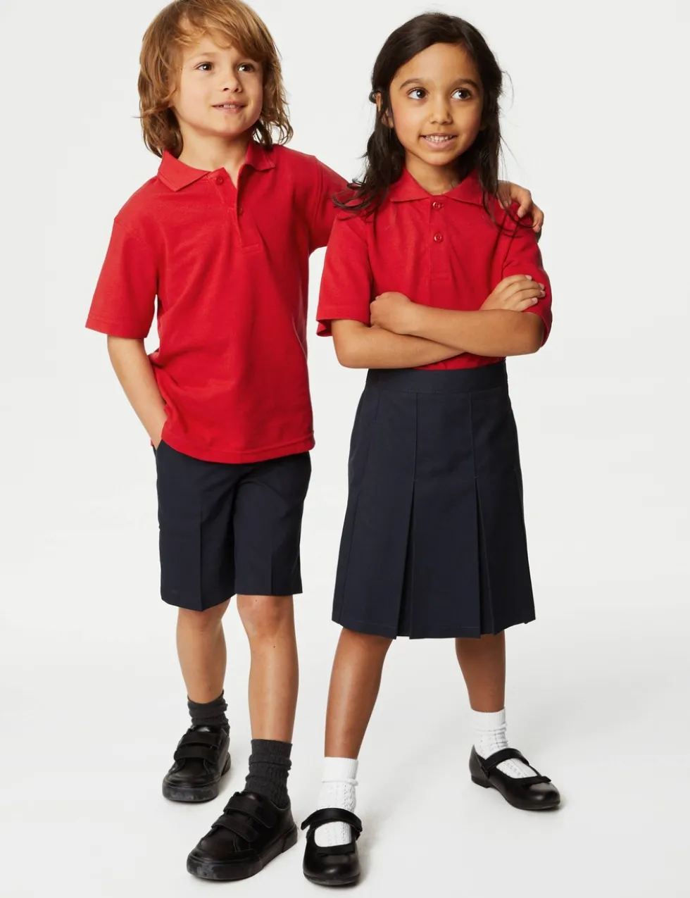 3 Pack Unisex Stain Resist School Polo Shirts (2-18 Yrs)