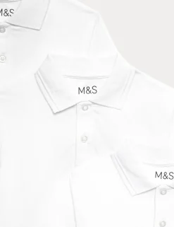 3 Pack Unisex Stain Resist School Polo Shirts (2-18 Yrs)