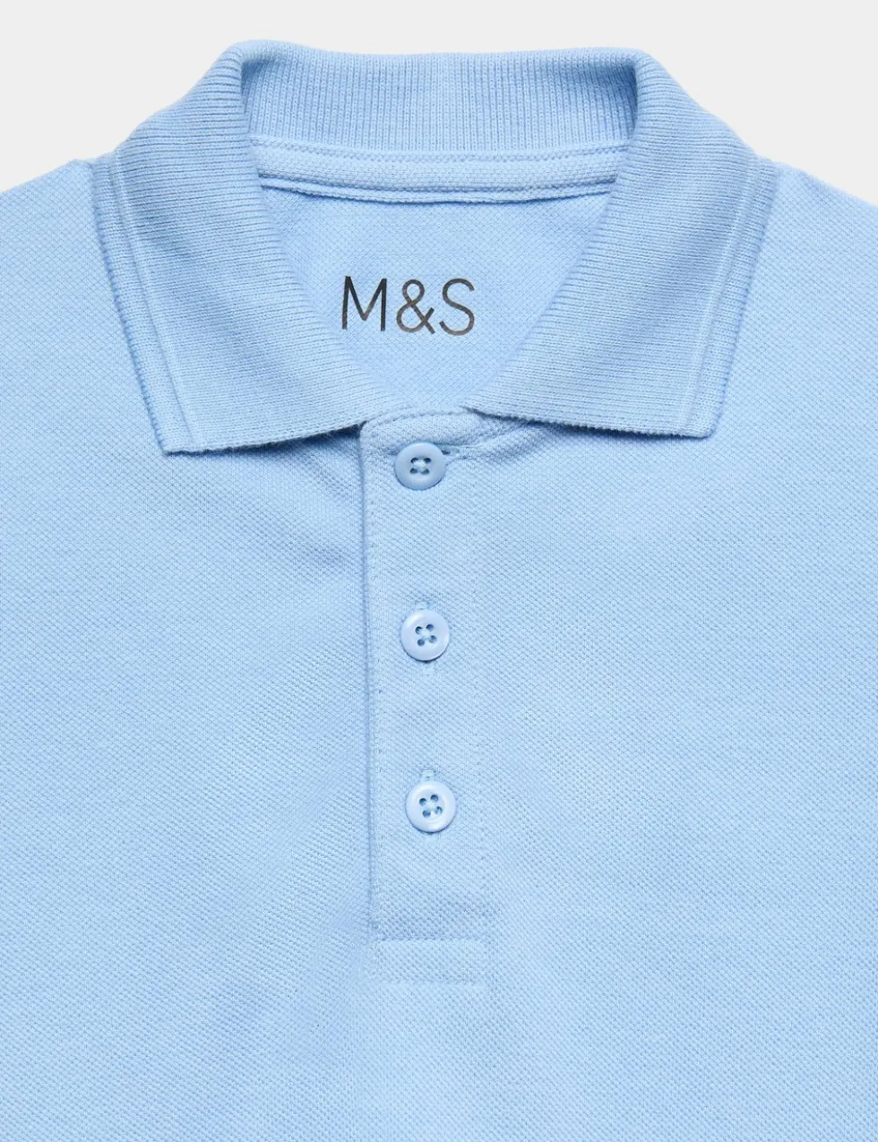 3 Pack Unisex Stain Resist Slim Fit School Polo Shirts (2-18 Yrs)