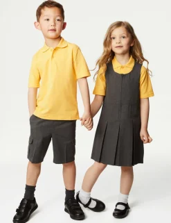 3 Pack Unisex Stain Resist School Polo Shirts (2-18 Yrs)