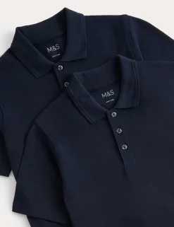 2 Pack Unisex Stain Resist School Polo Shirts (2-18 Yrs)
