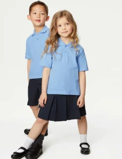3 Pack Unisex Stain Resist School Polo Shirts (2-18 Yrs)