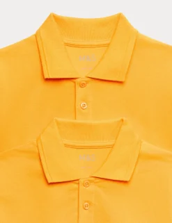 2 Pack Unisex Stain Resist School Polo Shirts (2-18 Yrs)