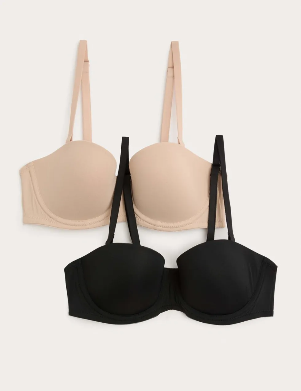 2 Pack Wired Strapless Bras (A-E)