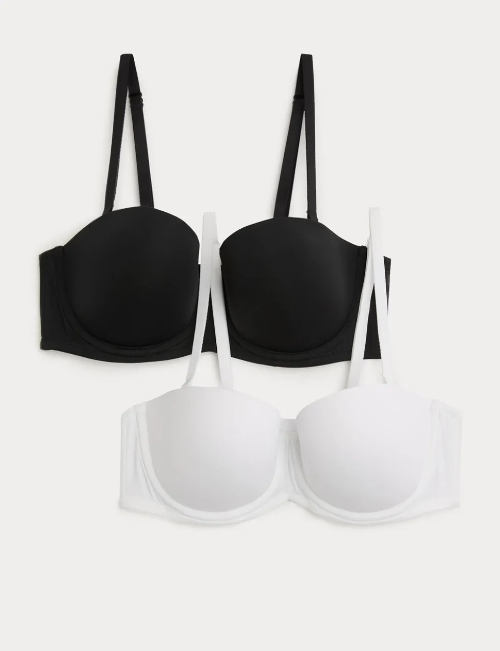 2 Pack Wired Strapless Bras (A-E)