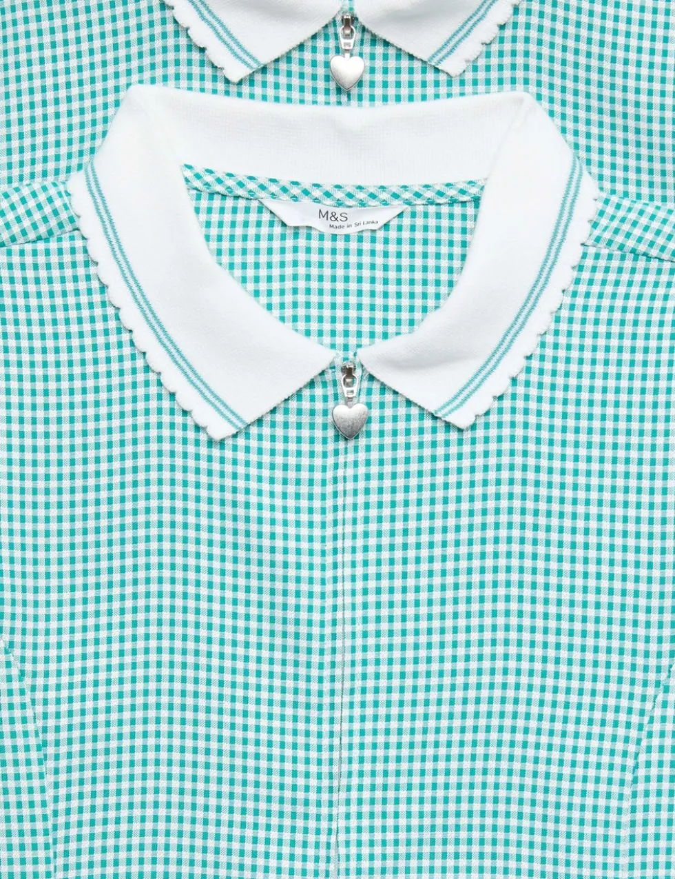 2 Pack Zip Gingham School Dresses (2-14 Yrs)