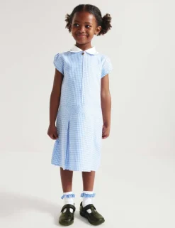 2 Pack Zip Gingham School Dresses (2-14 Yrs)