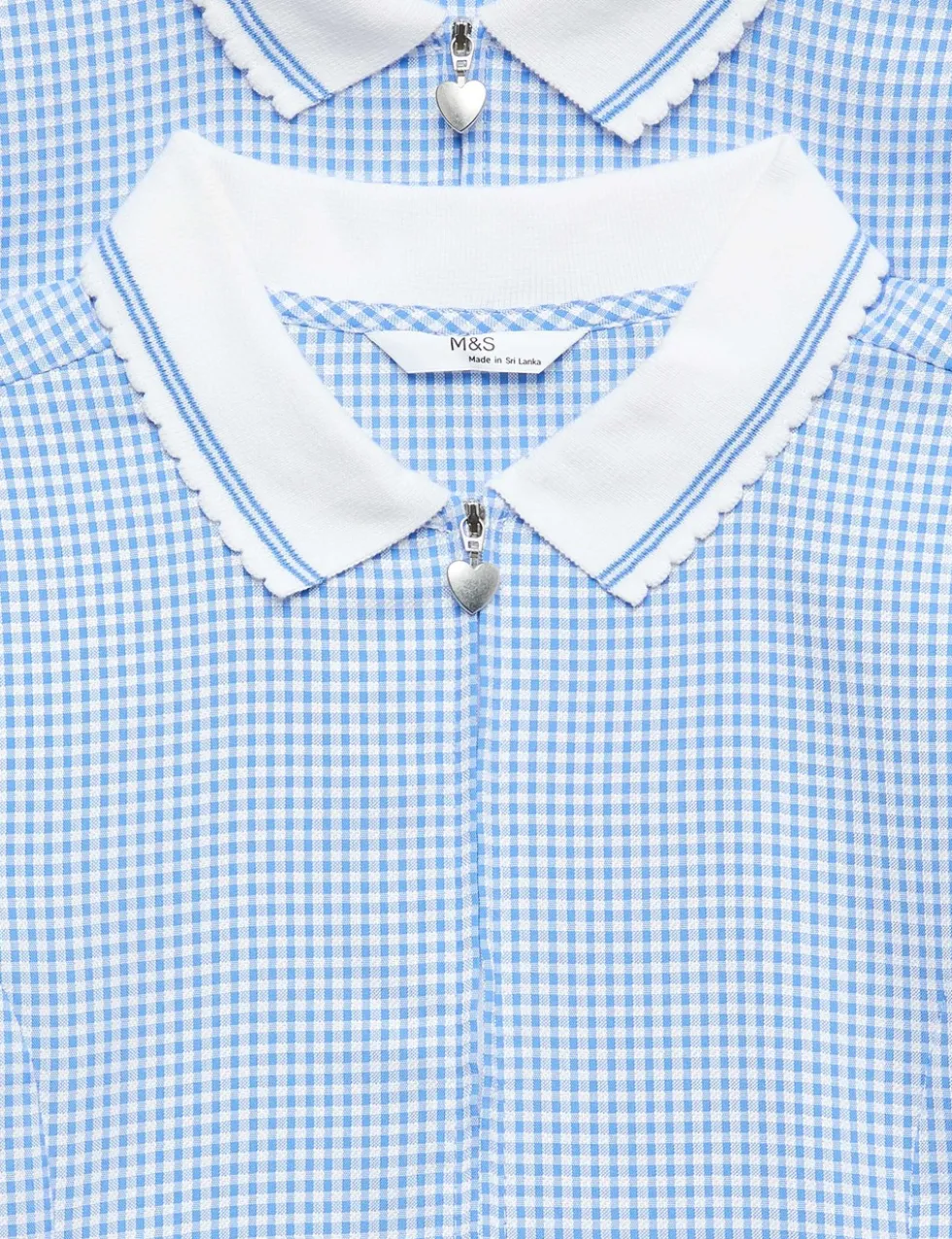 2 Pack Zip Gingham School Dresses (2-14 Yrs)
