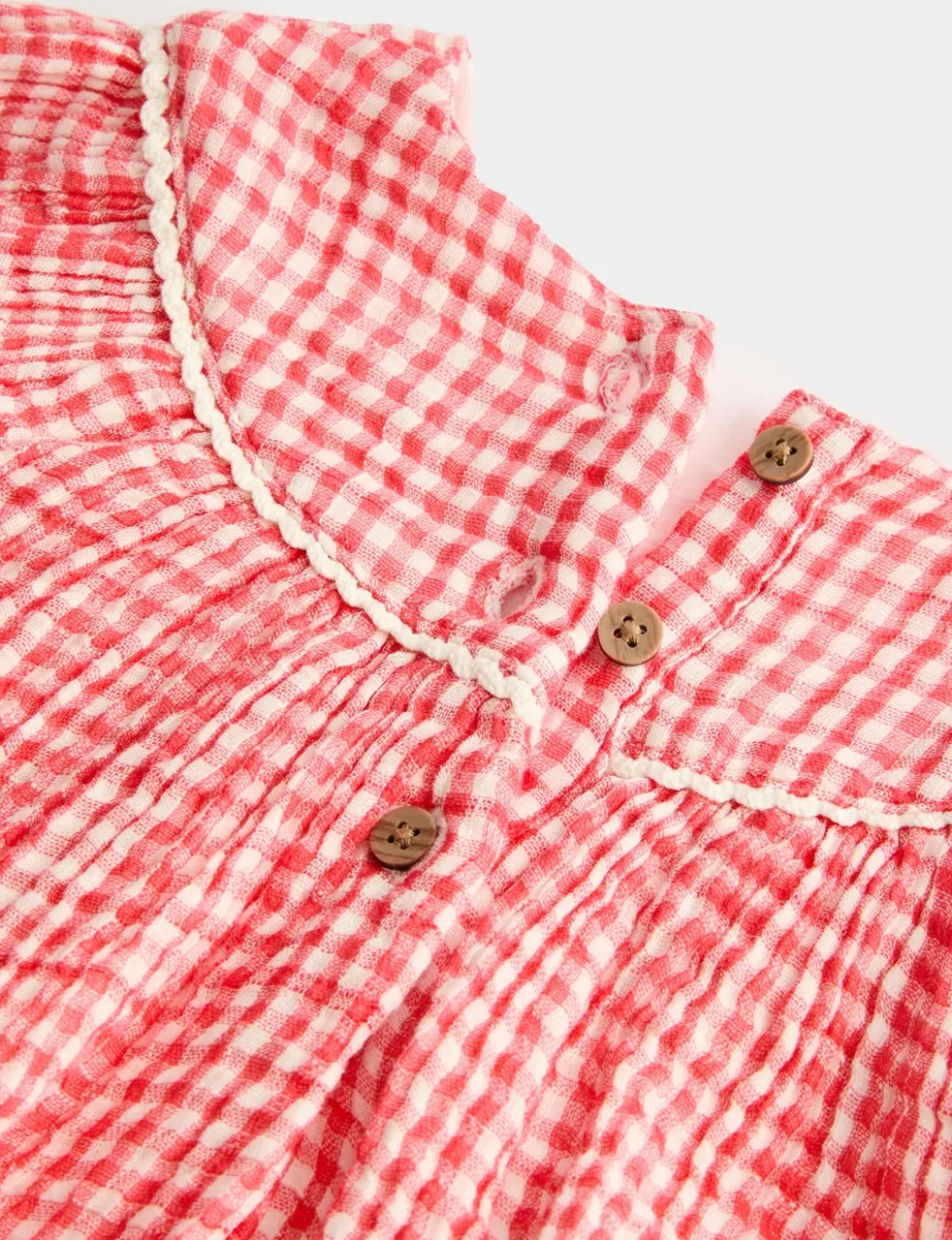 2 Piece Cotton Gingham Dress with Tights (0-3 Yrs)