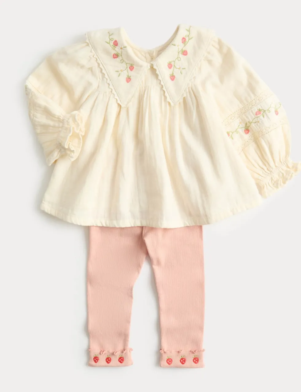 2 Piece Cotton Rich Embroidered Outfit (0-3 Yrs)