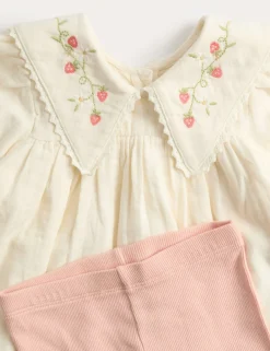 2 Piece Cotton Rich Embroidered Outfit (0-3 Yrs)