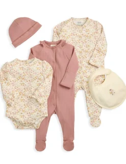 5 Piece Cotton Rich Floral Gift Set (6½lbs-9 Mths)
