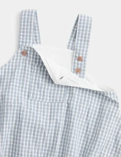 3 Piece Cotton Rich Gingham Paddler Bodysuit and Socks Outfit (7lbs-3 Yrs)