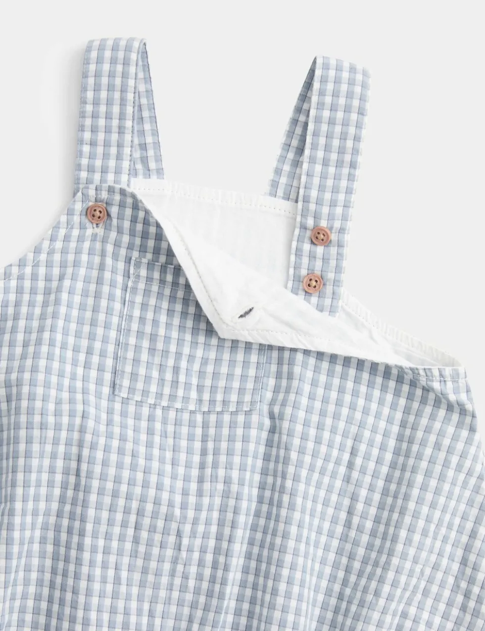 3 Piece Cotton Rich Gingham Paddler Bodysuit and Socks Outfit (7lbs-3 Yrs)