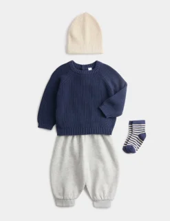4 Piece Cotton Rich Knitted Outfit (0-6 Yrs)