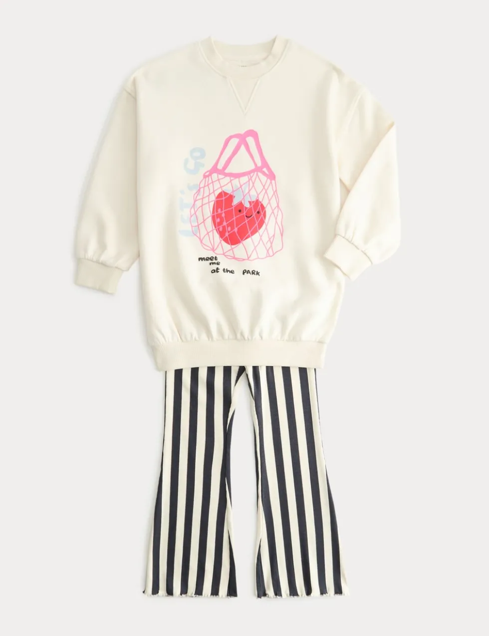 2 Piece Cotton Strawberry Kickflare Outfit (1-8 Yrs)