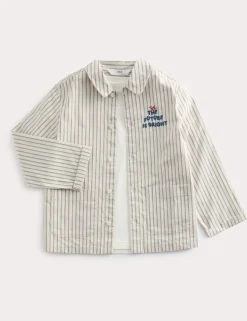2 Piece Cotton Striped Overshirt And T-Shirt (2-8 Yrs)