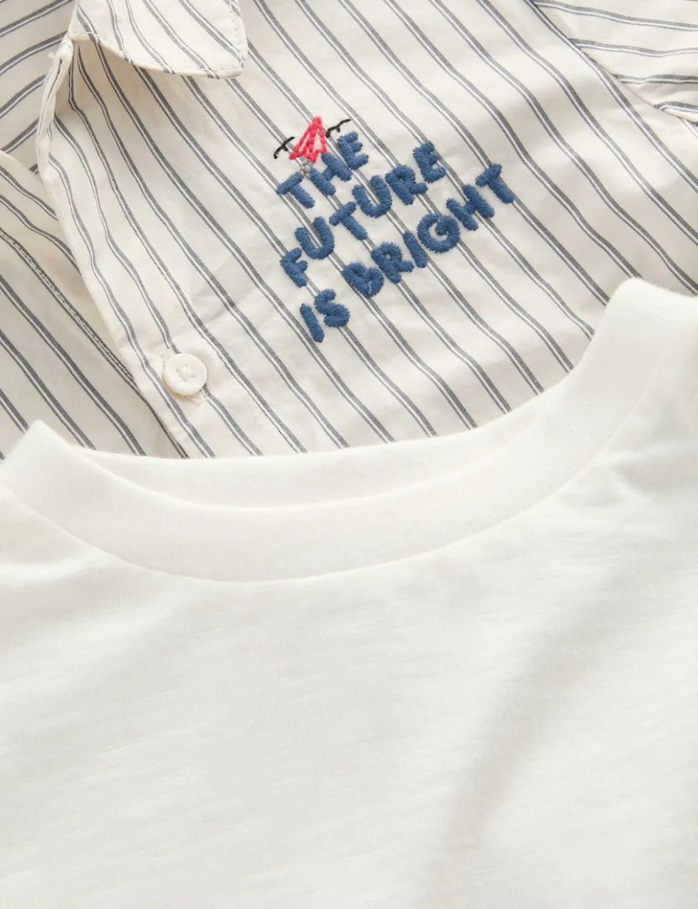 2 Piece Cotton Striped Overshirt And T-Shirt (2-8 Yrs)