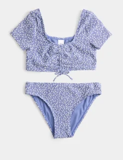 2 Piece Ditsy Floral Cap Sleeve Bikini (6-16 Yrs)