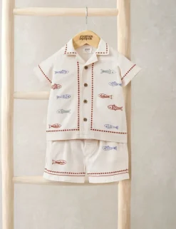 2 Piece Fish Embroidery Top & Bottom Set (0-3 Years)