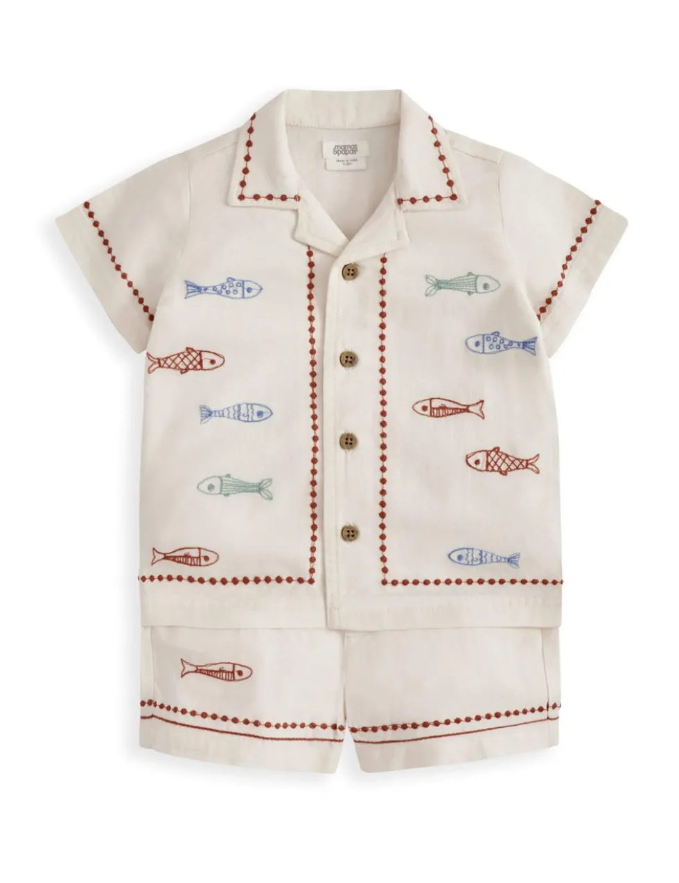 2 Piece Fish Embroidery Top & Bottom Set (0-3 Years)