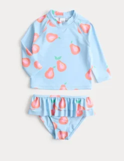 2 Piece Guava Long Sleeve Swim Set (2-8 Yrs)