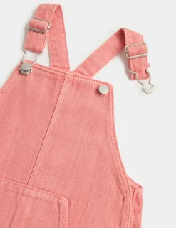 2 Piece Pink Denim Dungarees with Top (0-3 Yrs)