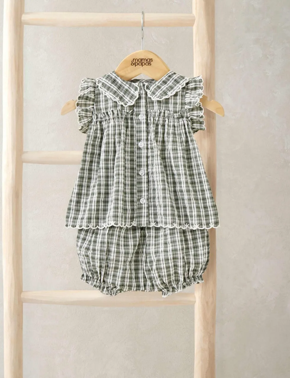 2 Piece Pure Cotton Check Top & Bottom Set (0-3 Years)