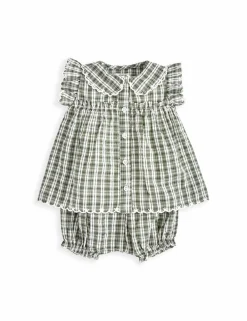2 Piece Pure Cotton Check Top & Bottom Set (0-3 Years)
