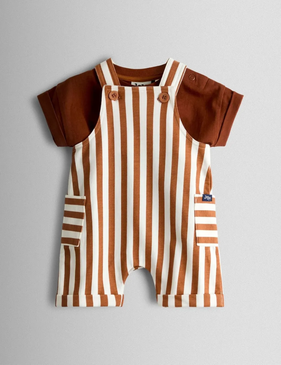 2 Piece Pure Cotton Dungarees & T-Shirt Set (0-18 Mths)