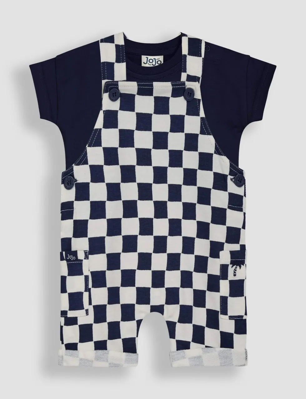 2 Piece Pure Cotton Dungaree Outfit (0-24 Mths)