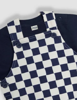 2 Piece Pure Cotton Dungaree Outfit (0-24 Mths)