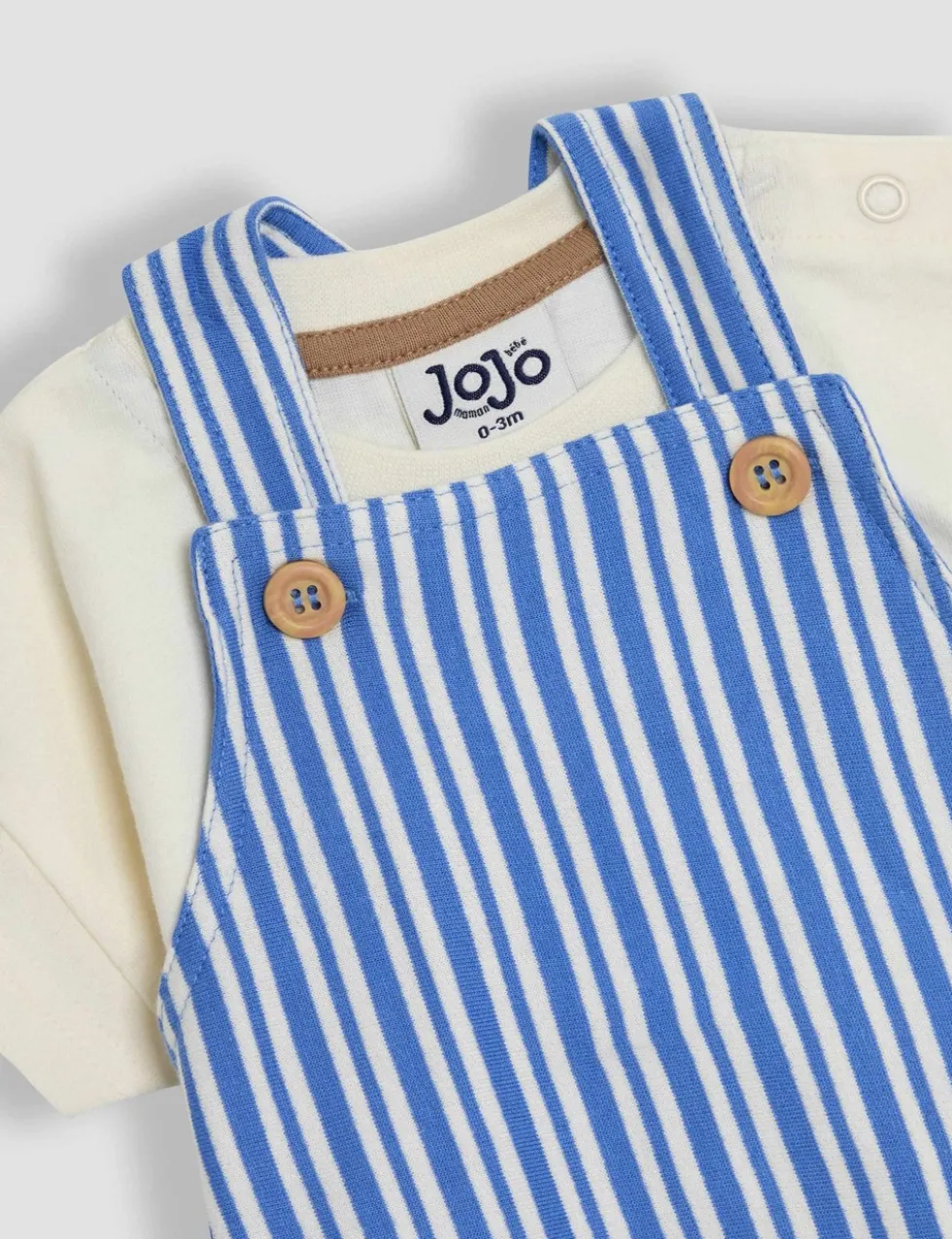 3 Piece Pure Cotton Dungaree Outfit (0-24 Mths)
