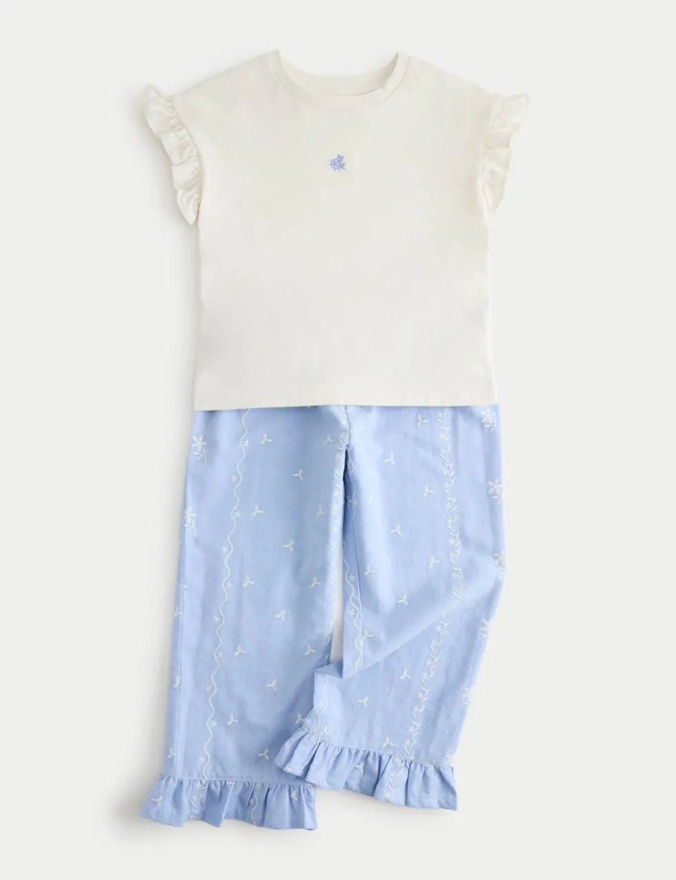 2 Piece Pure Cotton Embroidered Pyjamas (12 Mths-8 Yrs)