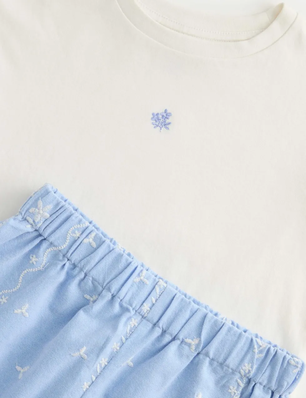 2 Piece Pure Cotton Embroidered Pyjamas (12 Mths-8 Yrs)